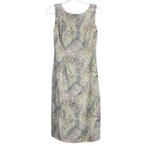 Maggy London 100% Silk Animal Print Sleeveless Dress Cutout Tie Back Size 8